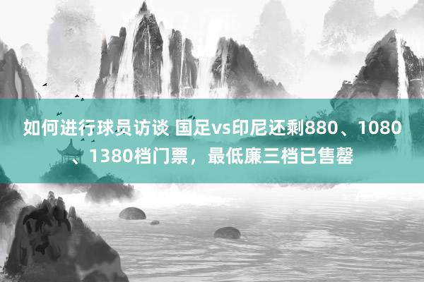 如何进行球员访谈 国足vs印尼还剩880、1080、1380档门票，最低廉三档已售罄