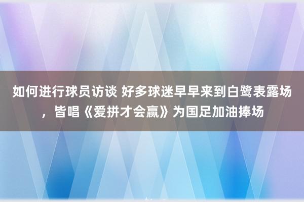 如何进行球员访谈 好多球迷早早来到白鹭表露场，皆唱《爱拼才会赢》为国足加油捧场