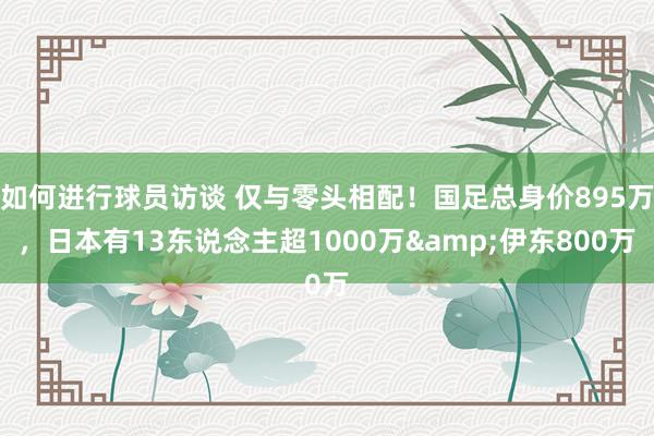 如何进行球员访谈 仅与零头相配！国足总身价895万，日本有13东说念主超1000万&伊东800万