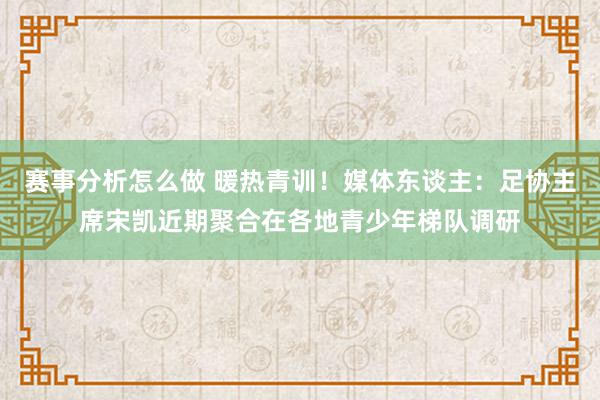 赛事分析怎么做 暖热青训！媒体东谈主：足协主席宋凯近期聚合在各地青少年梯队调研