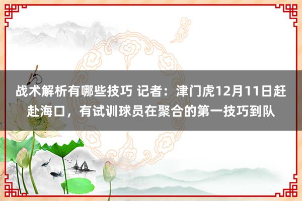 战术解析有哪些技巧 记者：津门虎12月11日赶赴海口，有试训球员在聚合的第一技巧到队