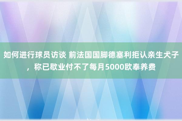 如何进行球员访谈 前法国国脚德塞利拒认亲生犬子，称已歇业付不了每月5000欧奉养费