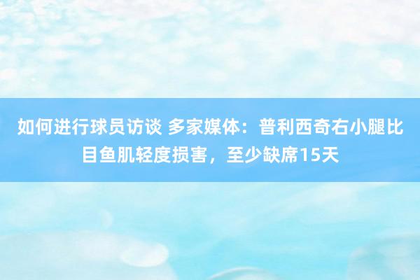 如何进行球员访谈 多家媒体：普利西奇右小腿比目鱼肌轻度损害，至少缺席15天