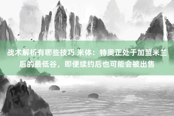 战术解析有哪些技巧 米体：特奥正处于加盟米兰后的最低谷，即便续约后也可能会被出售