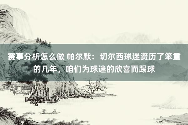 赛事分析怎么做 帕尔默：切尔西球迷资历了笨重的几年，咱们为球迷的欣喜而踢球