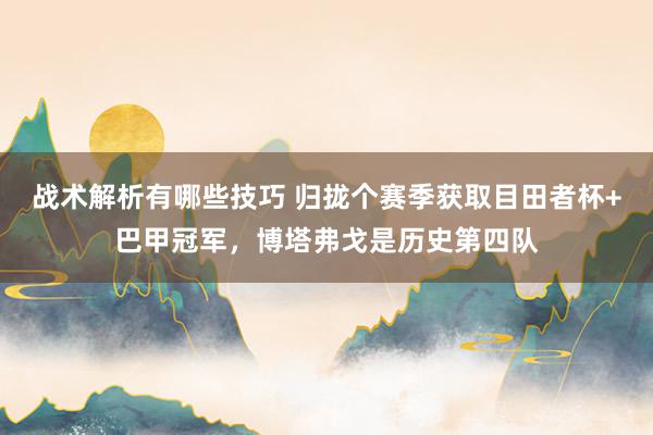 战术解析有哪些技巧 归拢个赛季获取目田者杯+巴甲冠军，博塔弗戈是历史第四队