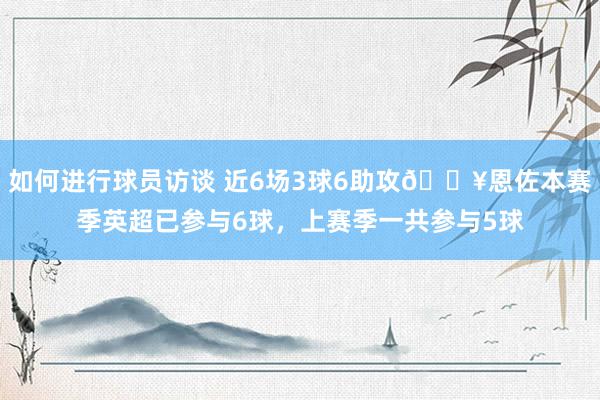 如何进行球员访谈 近6场3球6助攻🔥恩佐本赛季英超已参与6球，上赛季一共参与5球